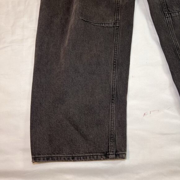 Madewell The Darted Barrel Leg Jeans Petite Size 26P Black Button Fly Boho Denim - Picture 9 of 16